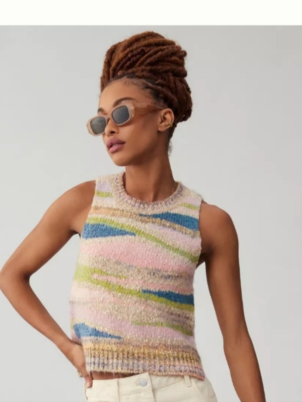 Pilcro Pastel Swirl Knit Tank